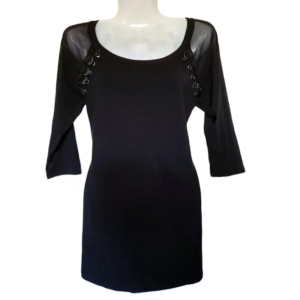INC International Concepts | Tops | Inc Edgy Mesh And Ribbon 34 Length ...